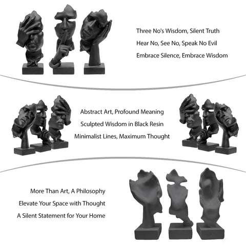 aboxoo black resin figure sculpture features clean lines for contemporary vibe