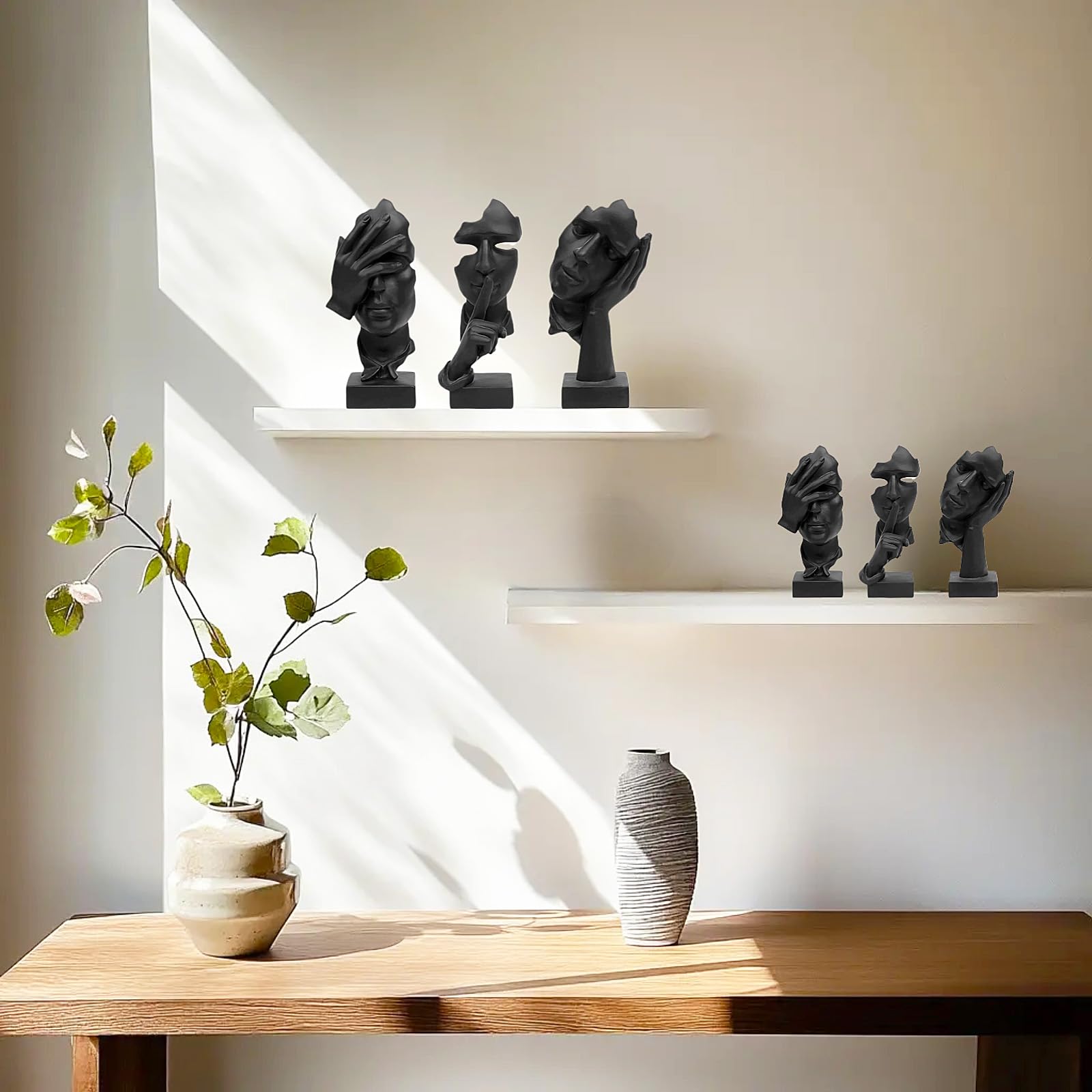 aboxoo decorative thinker statues on a TV stand or bookshelf for refined decor