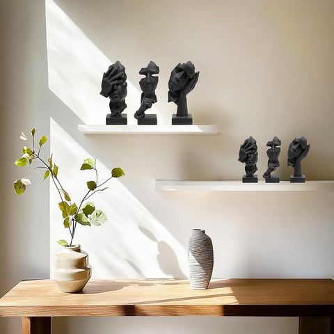 aboxoo decorative thinker statues on a TV stand or bookshelf for refined decor