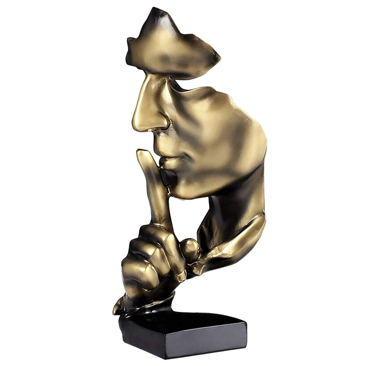 aboxoo Thinker Statue close-up of the gold silhouette, ideal for desk focus.