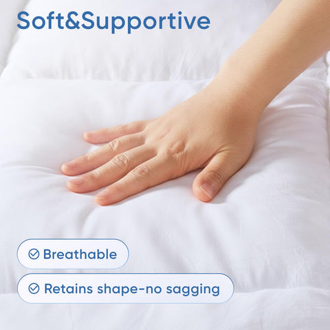 ABROLOY memory-foam topper with 100% cotton cover detail for skin comfort