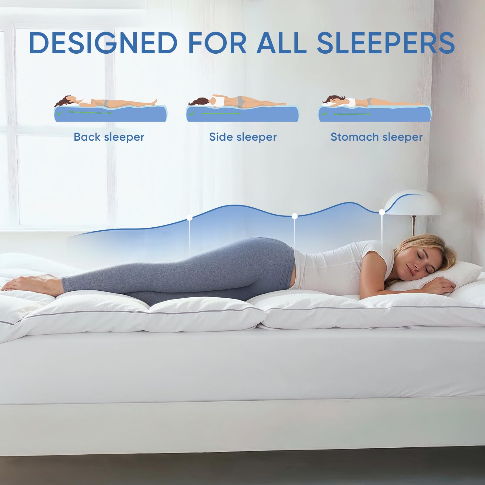ABROLOY topper on college dorm bed demonstrates versatile use