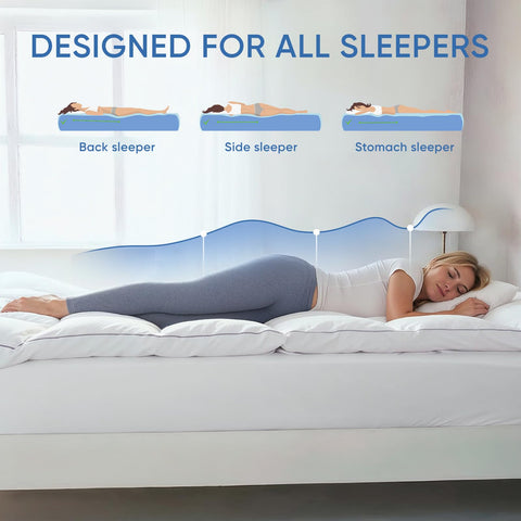 ABROLOY topper on college dorm bed demonstrates versatile use