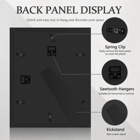 Abtgt 11x14 frame back view with secure hanging and orientation options