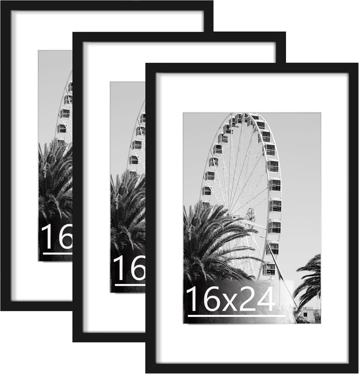 Abtgt 16x24 frame set of 3 in black for versatile wall display
