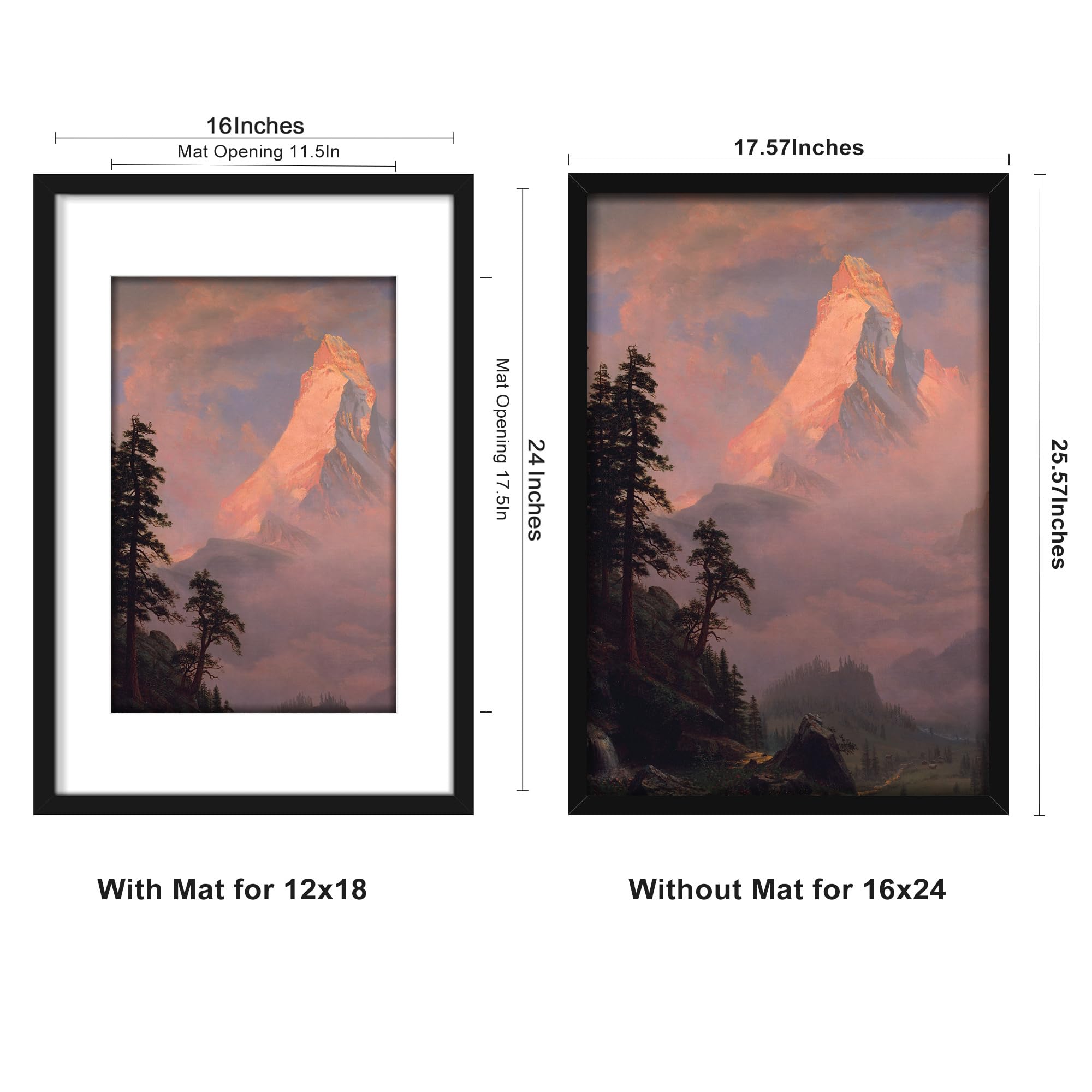 Abtgt frame with mat shows 12x18 inside for varied layouts