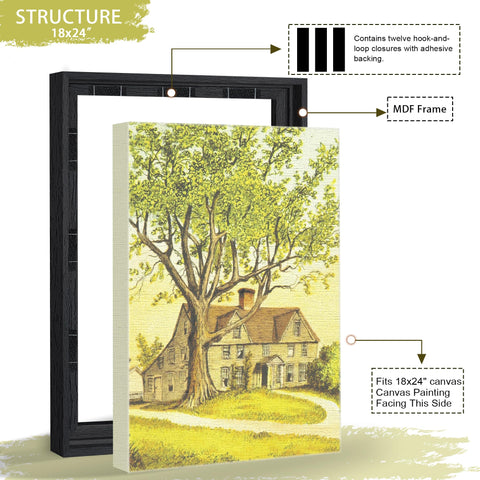 Abtgt 18x24 canvas floating frame adhesive strips simplify art swaps.