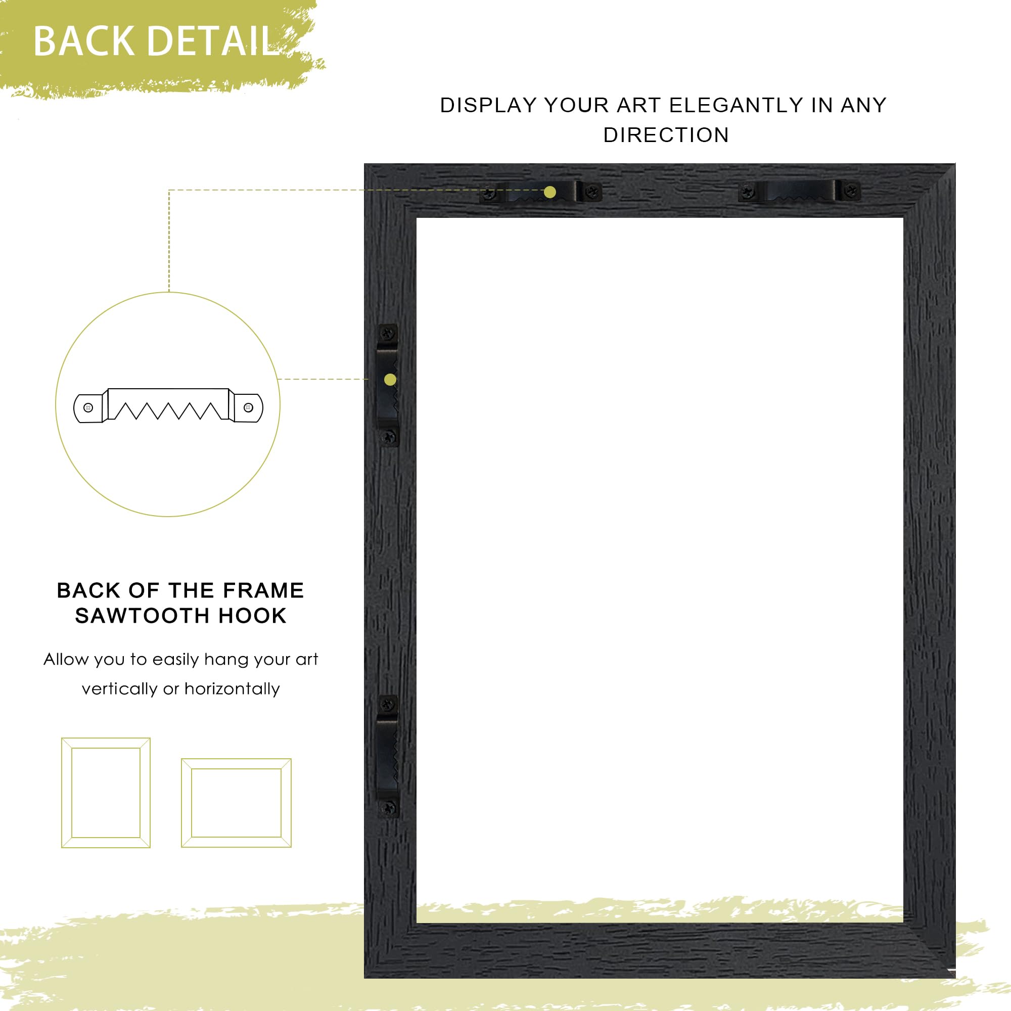 Abtgt 18x24 canvas floating frame vertical horizontal display for versatile walls.