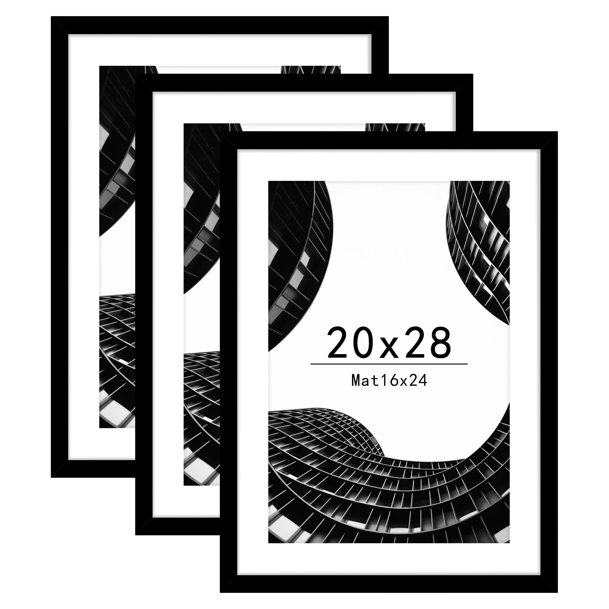 Abtgt 20x28 frame front view with mat for 16x24 display options.
