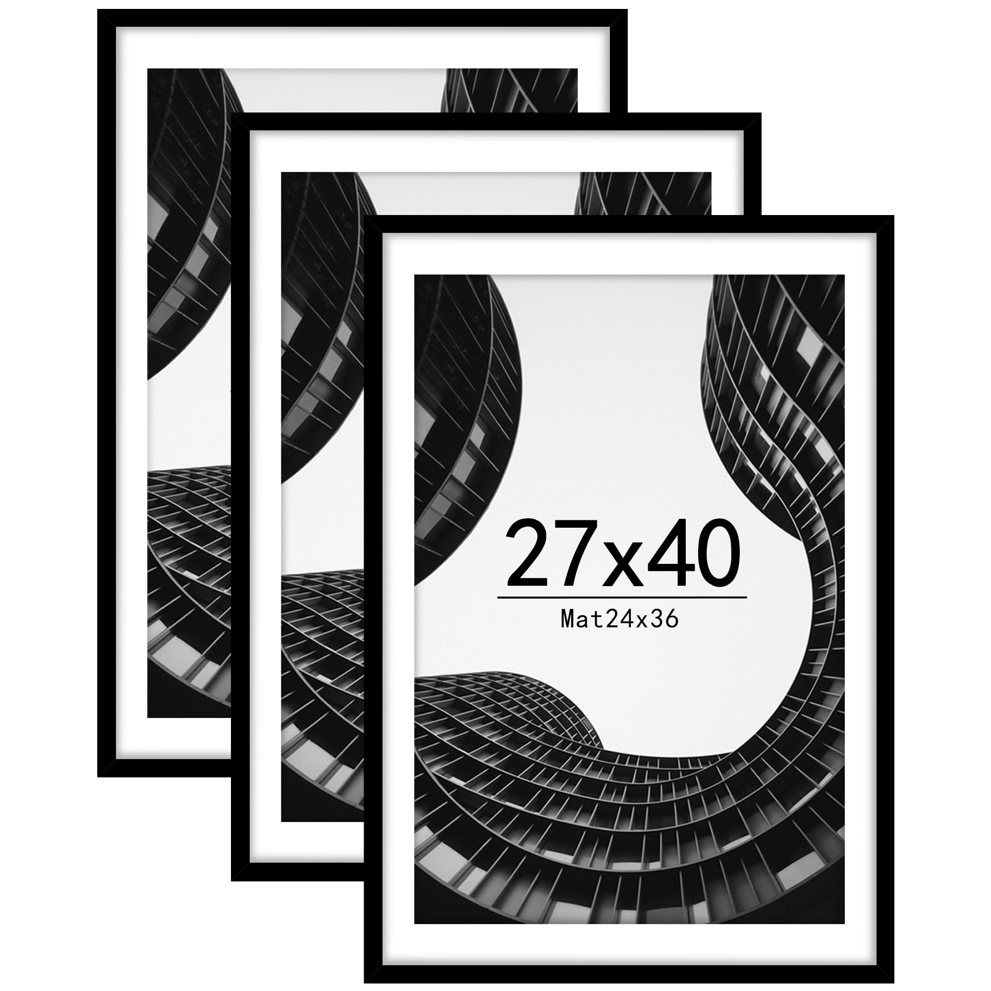 Abtgt 27x40 front view with mat for 24x36 artwork in a clean display
