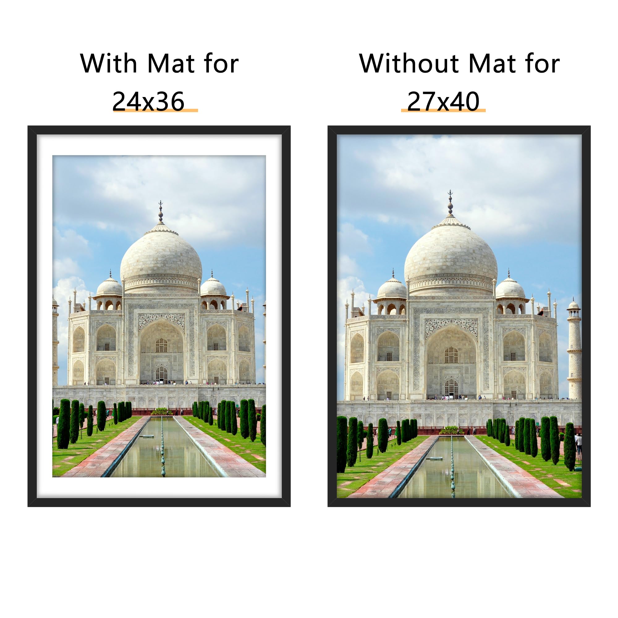 Abtgt 27x40 matting display example shows centered art with borders