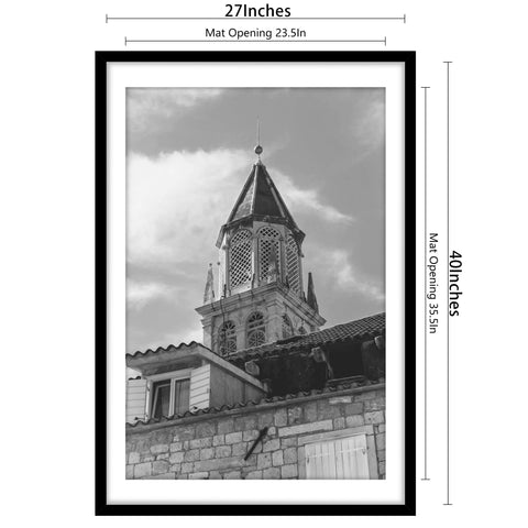 Abtgt 27x40 side view shows slim black frame ideal for modern walls