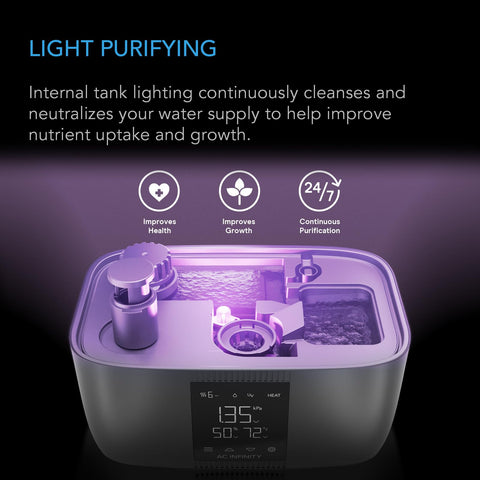AC Infinity CloudForge T5 water purification system keeps the reservoir clean.