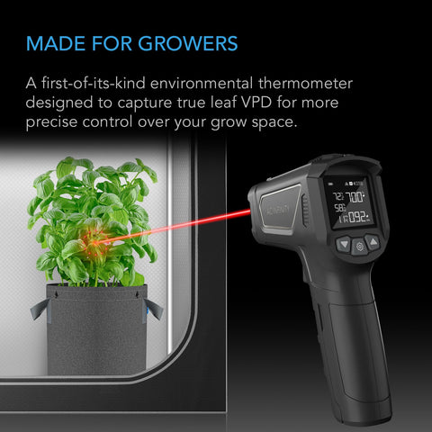 AC Infinity VPD Thermometer captures air and leaf VPD for precise control.