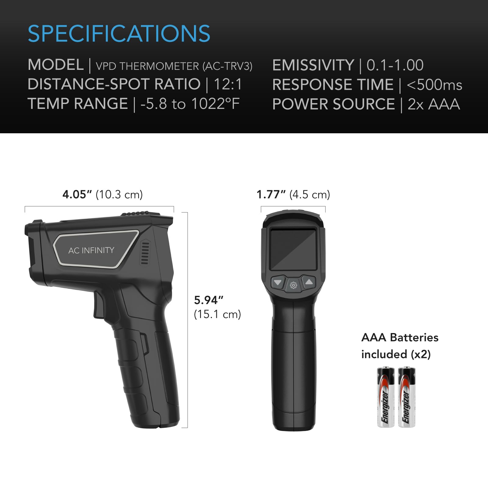 AC Infinity VPD Thermometer automatically saves historical readings for trend tracking.