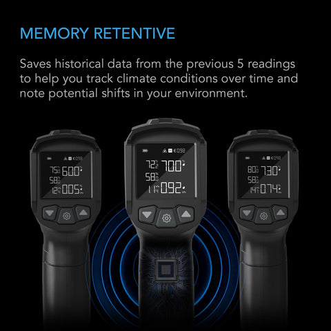 AC Infinity VPD Thermometer infrared laser highlights the exact measurement spot.