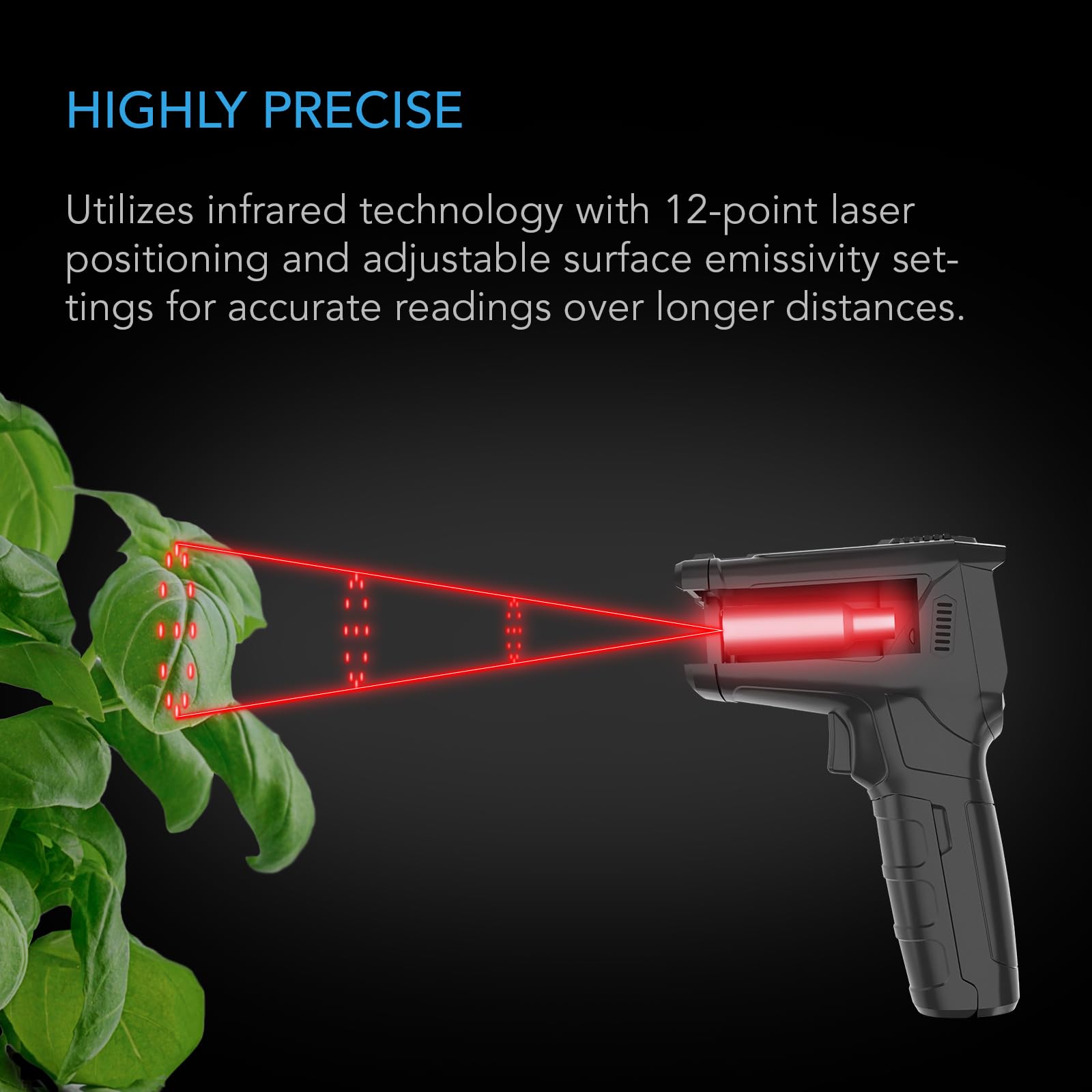 AC Infinity VPD Thermometer reports relative humidity for moisture awareness.