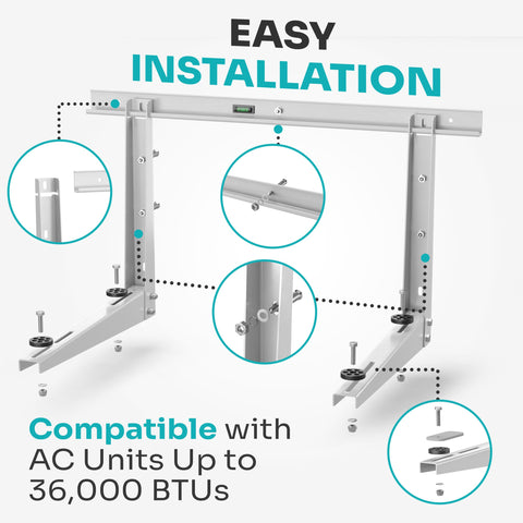 AC MountSolutions space-saving design lifts the unit off the ground to reduce debris