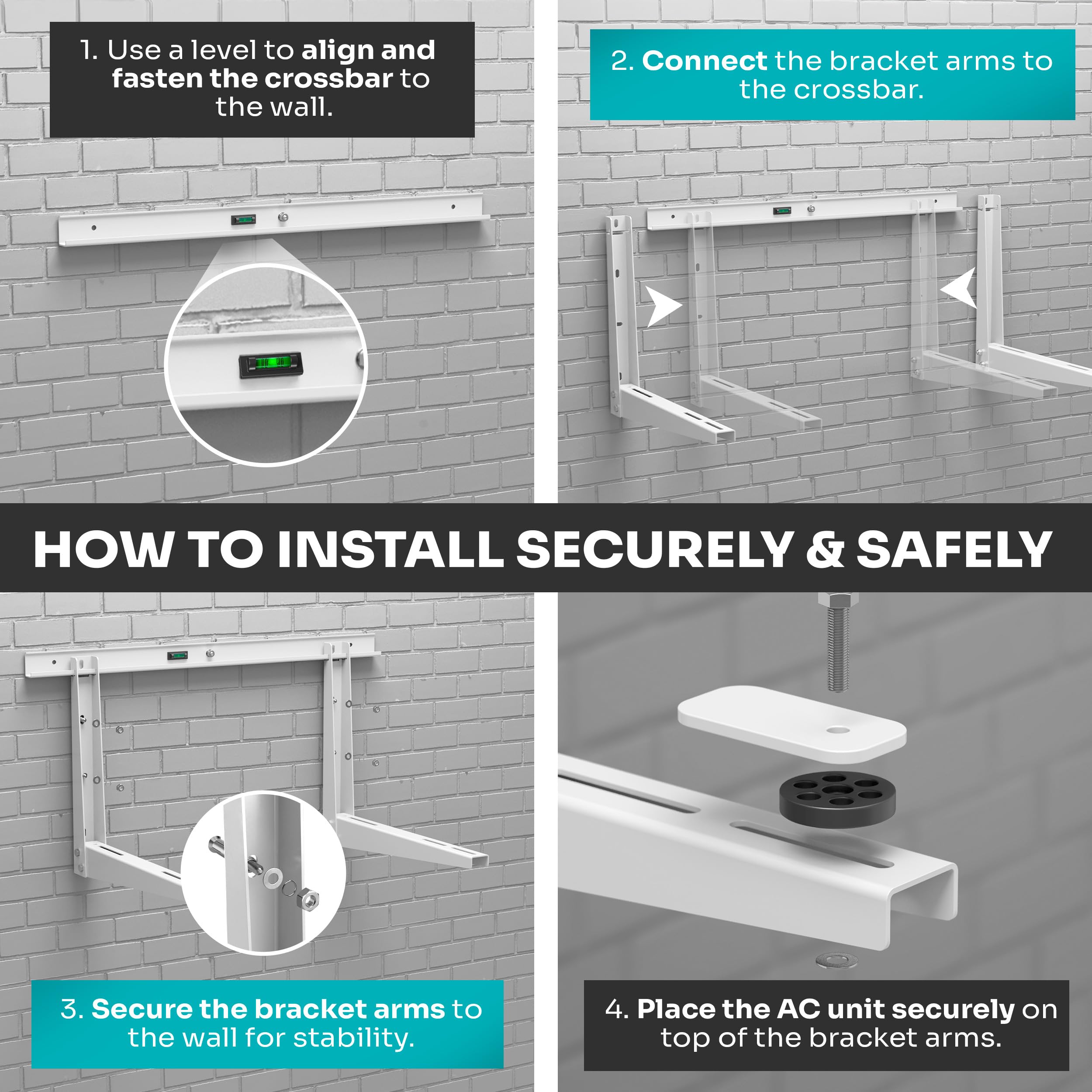 AC MountSolutions installation kit included with hardware for quick setup