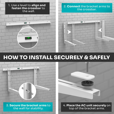 AC MountSolutions installation kit included with hardware for quick setup