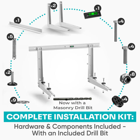 AC MountSolutions galvanized steel bracket with weatherproof coating resists outdoor corrosion
