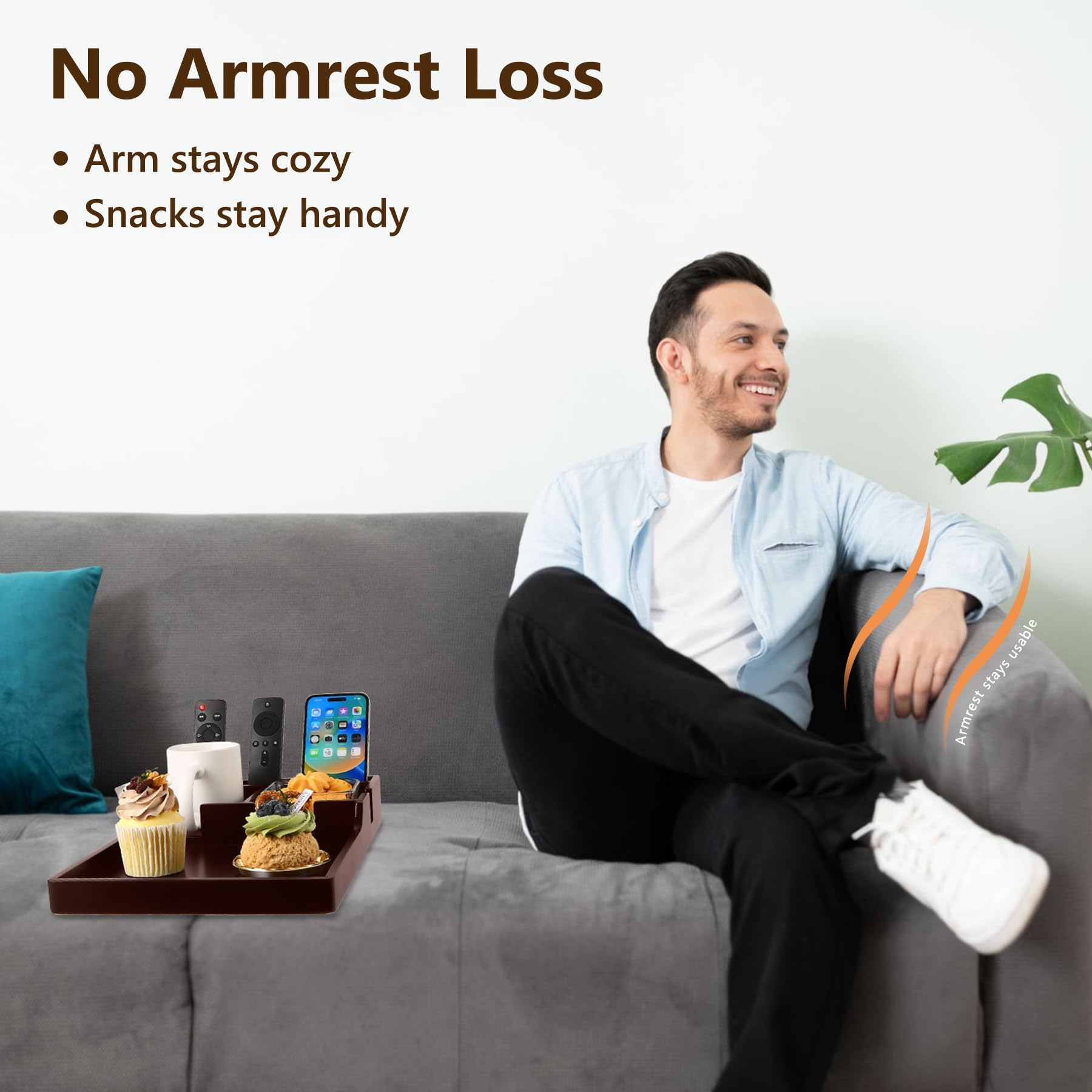 Acanacle natural bamboo finish adds warm style to any sofa setup.