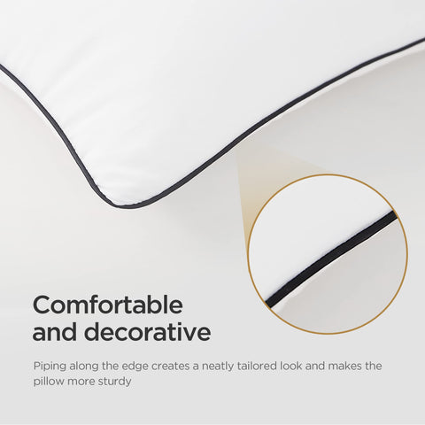 Acanva edge piping detail on the pillow for a neat hotel-style finish