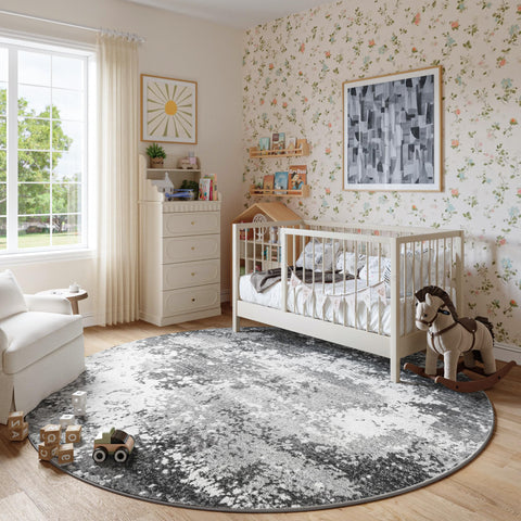 Acapet machine-washable round rug for quick cleaning after busy days.