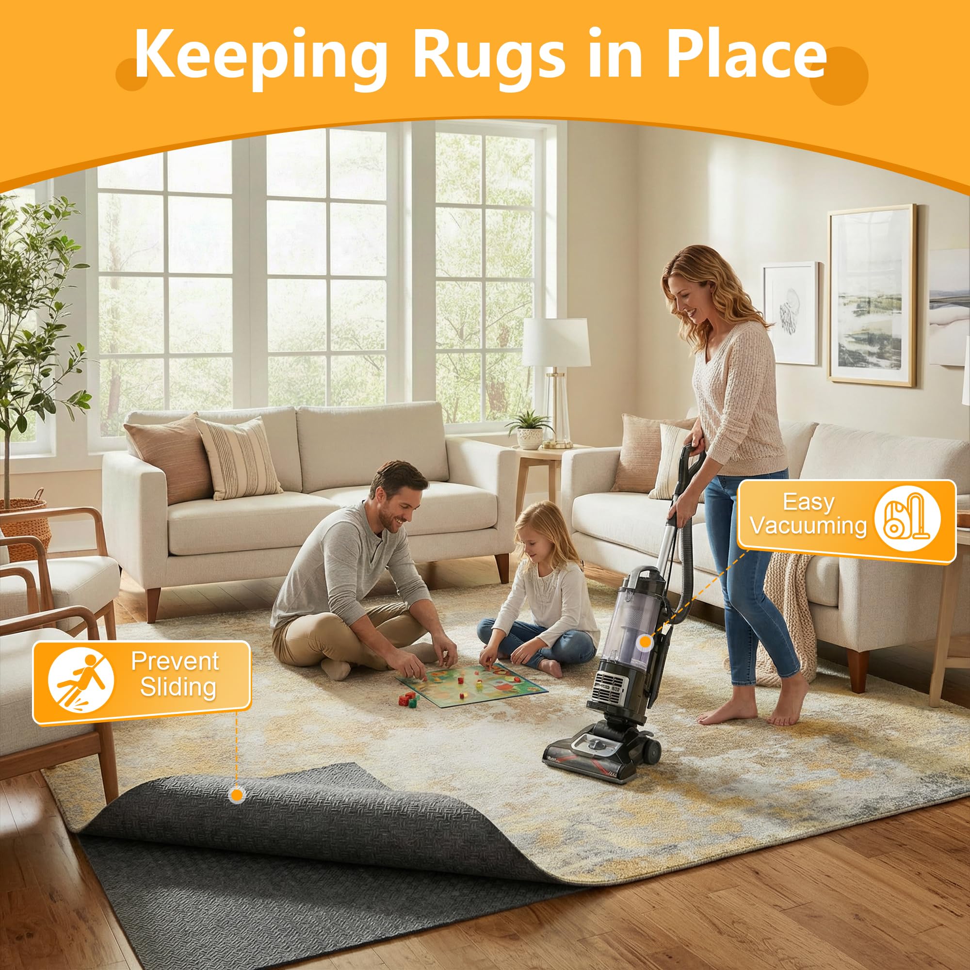 Acapet rug pad gripper protects floors without leaving residue