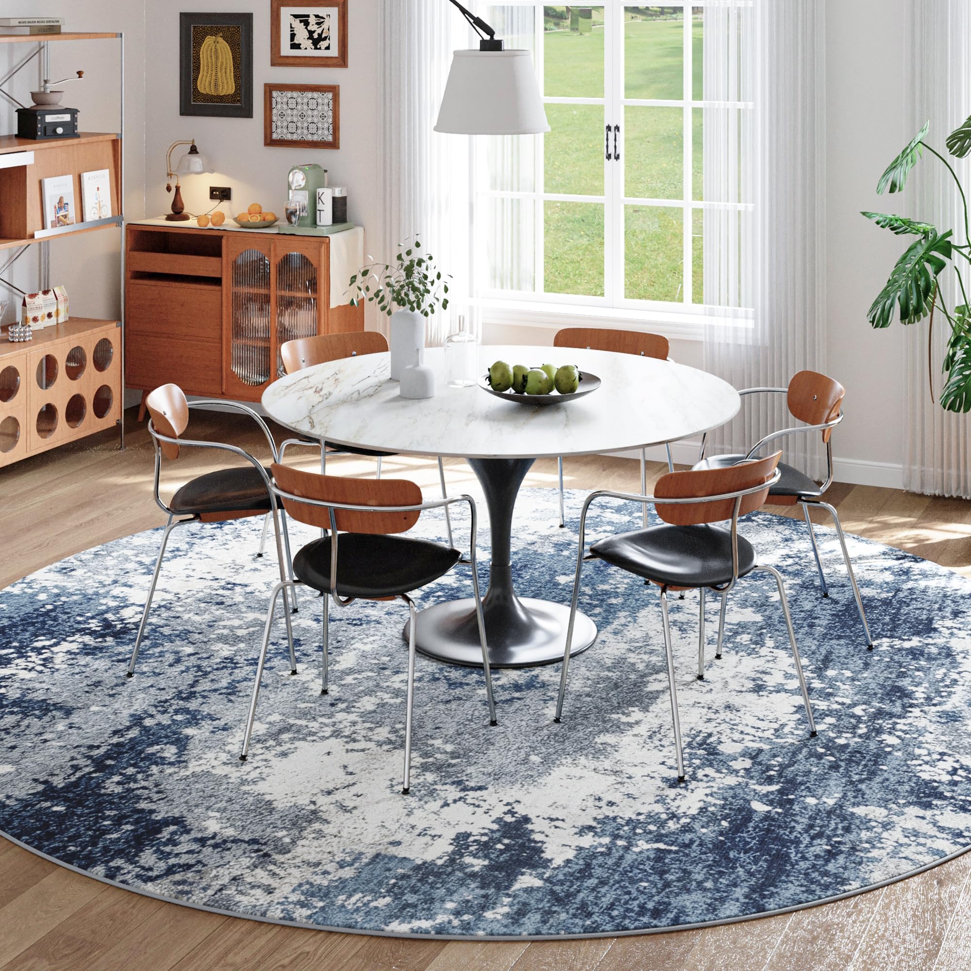 Acapet stain-resistant round carpet for quick cleanup