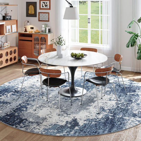 Acapet stain-resistant round carpet for quick cleanup