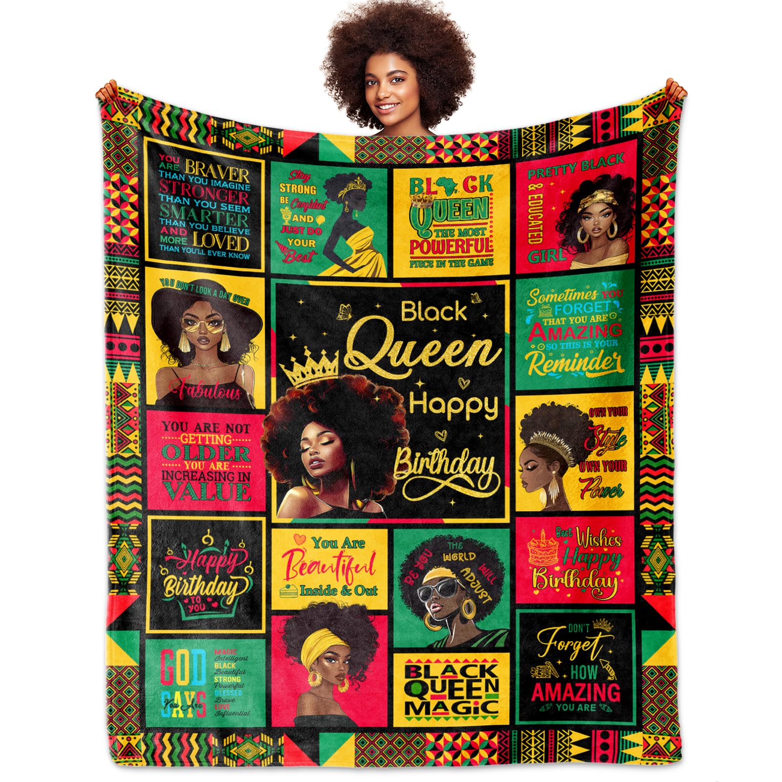 ACBEAT African American birthday blanket graphic design for gifting