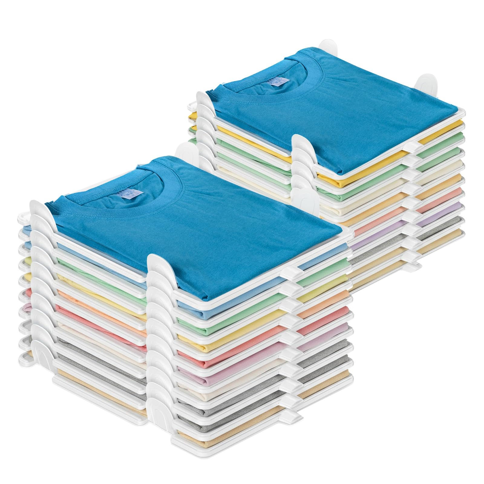 Accenter tshirt organizer stackable tray set for tidy closet organization and space saving