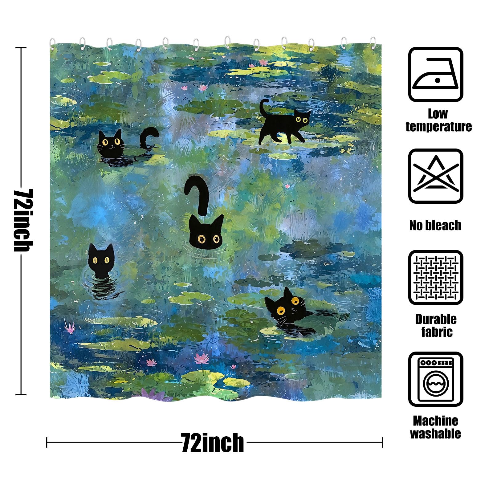 Accnicc Fun cat shower curtain elevates bath aesthetics with whimsical charm.