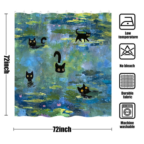 Accnicc Fun cat shower curtain elevates bath aesthetics with whimsical charm.