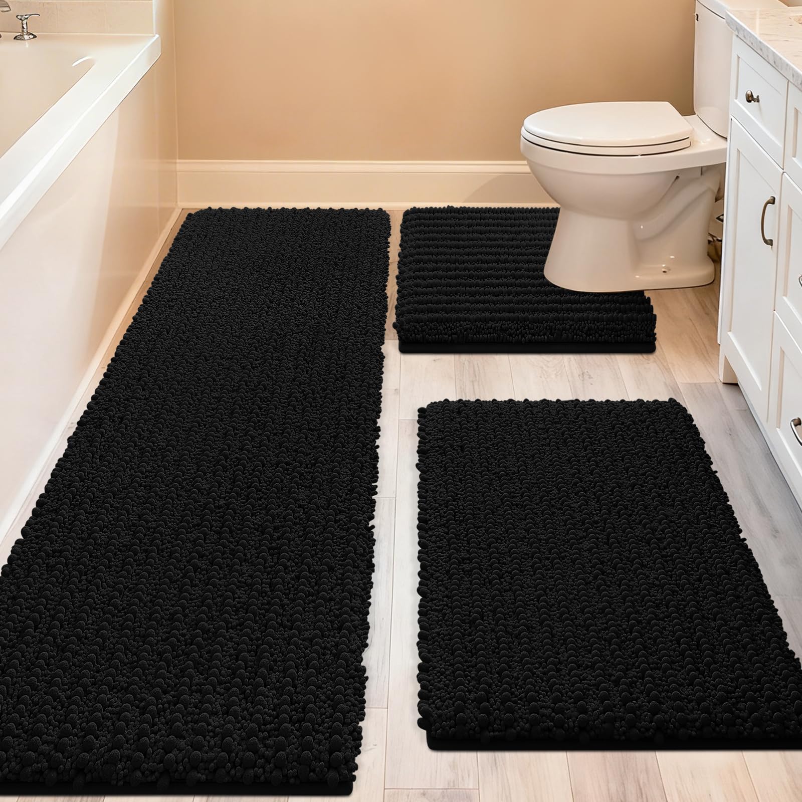 ACCUMTEK Upgrade extra large bath rug 48x20 offers plush comfort for feet