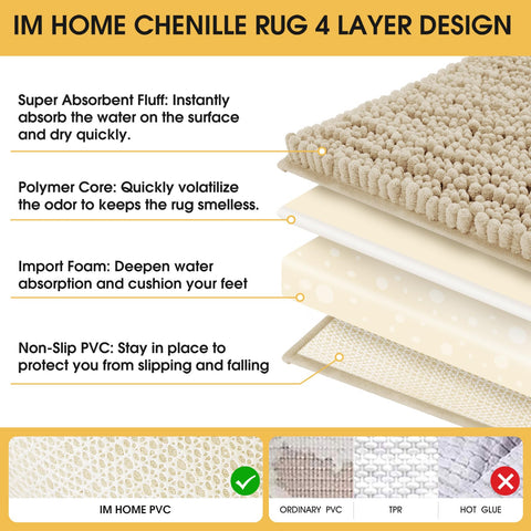 ACCUMTEK chenille plush top for cloud-like softness underfoot.