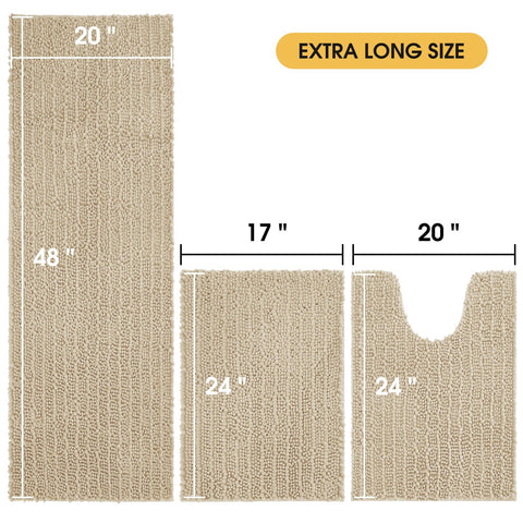 ACCUMTEK non-slip backing keeps the rug firmly in place on bathroom floors.