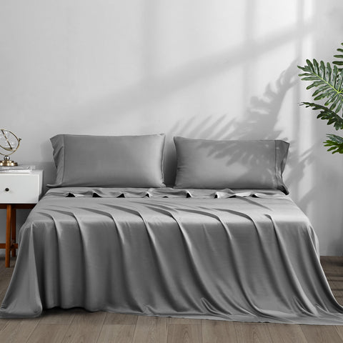ACCURATEX cooling sheets king-size set on bed for silky, cool sleep