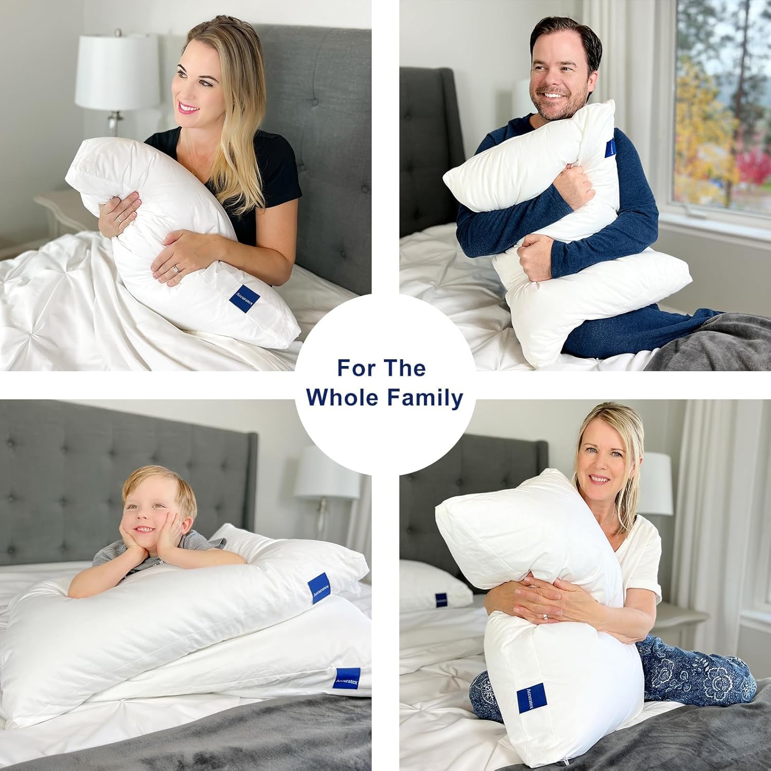 ACCURATEX Hybrid Pillow in bed setup, offering a cozy, supportive resting surface.