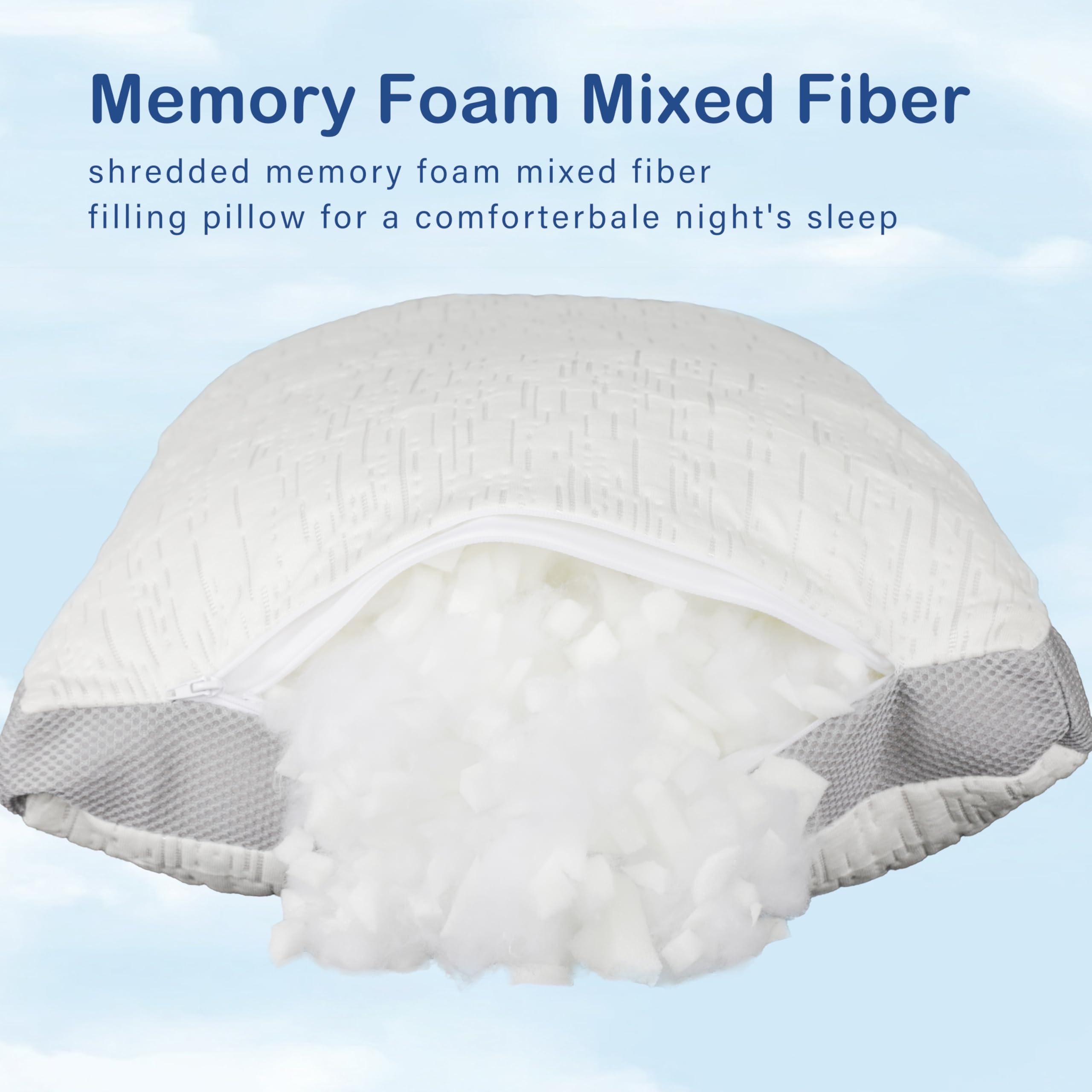 ACCURATEX adjustable down-alternative fill pillow for personalized firmness.