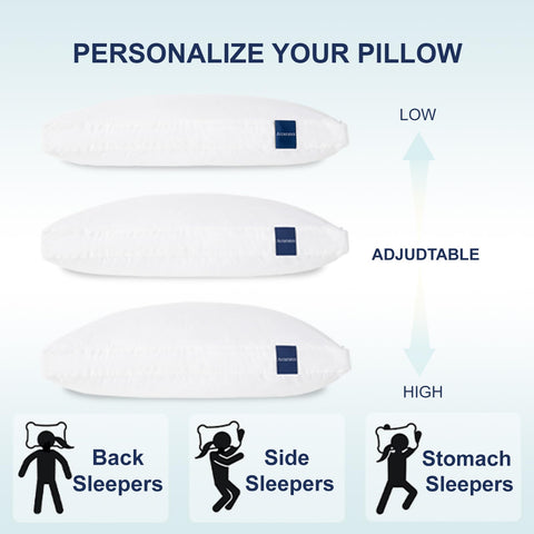 Adjustable loft with shredded memory foam for personalized comfort