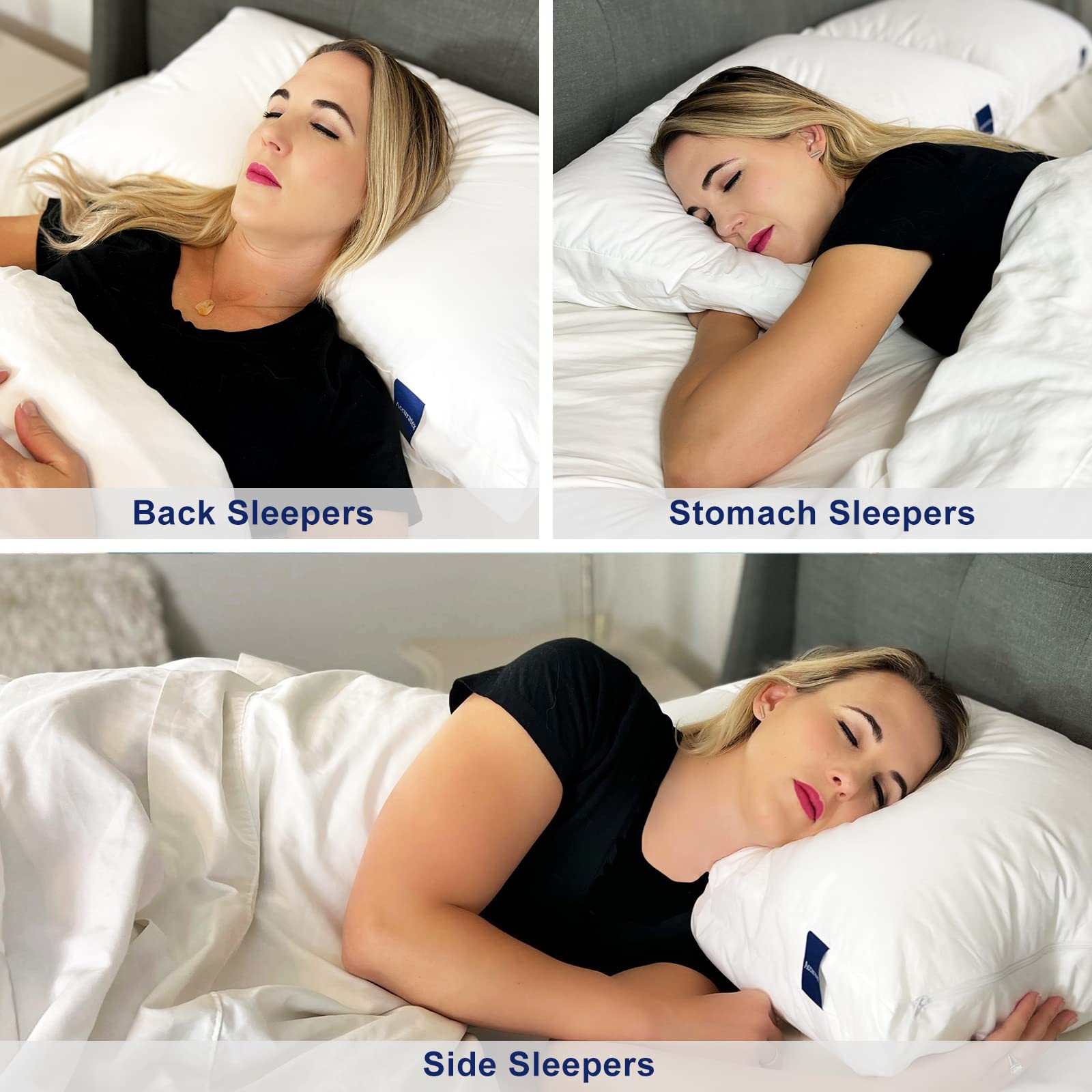 Bedroom scene with a side-sleeper testing neck support