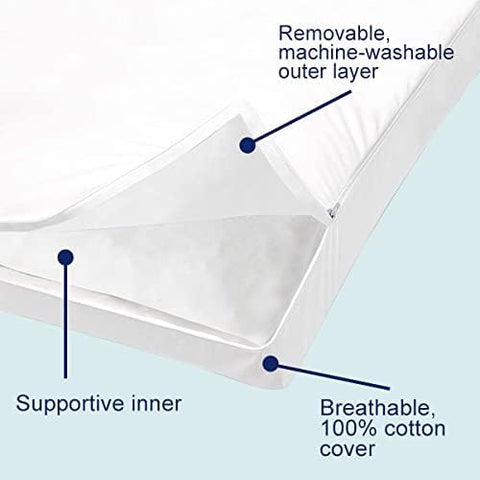 ACCURATEX removable-cover pillow shows easy care with machine-washable cover.