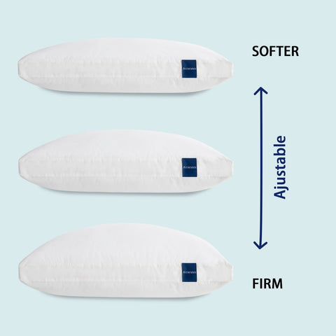 ACCURATEX shredded memory-foam pillow enables customizable height for all sleep styles.