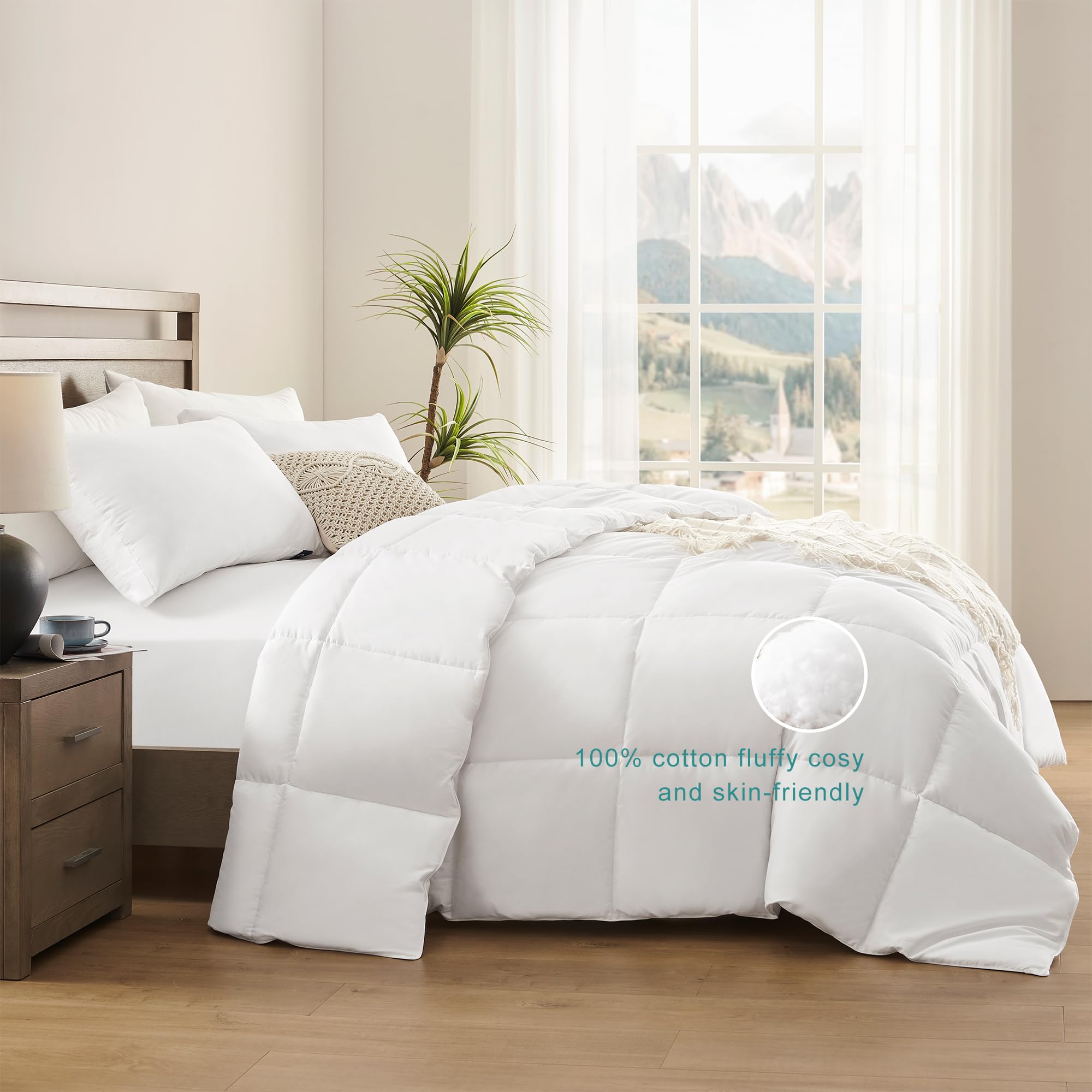 ACCURATEX Queen duvet insert 400GSM fluffy fill for cosy warmth.