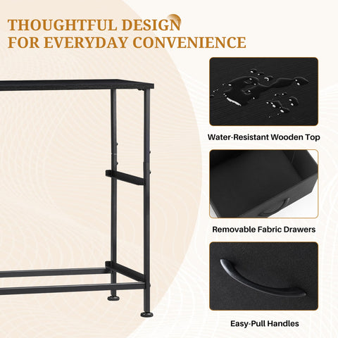 Close-up of Accver nightstand top, water-resistant surface for everyday use.