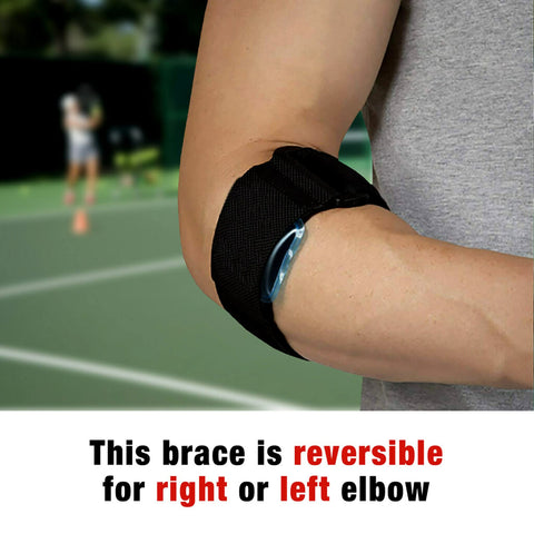 ACE Sport Elbow Strap worn on arm provides 360-degree support during play.