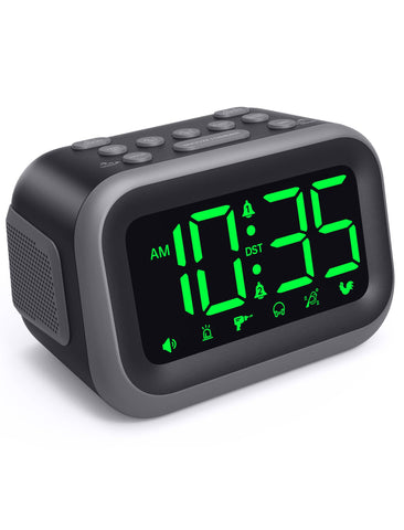 Acedeck 115dB alarm clock in a dim bedroom wakes heavy sleepers