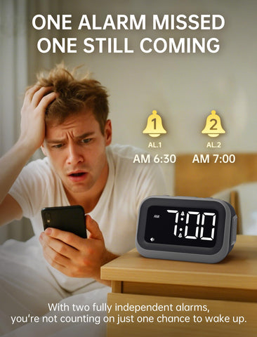Acedeck clock offers six sounds to customize mornings.